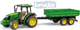 BRUDER 02108 (2108) Traktor John Deere 5115M set s valníkem model 1:16 plast
