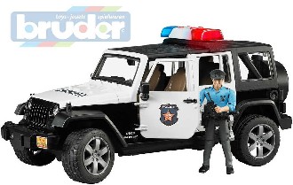 BRUDER 02526 (2526) Auto jeep Wrangler Rubicon Policie + figurka model 1:16