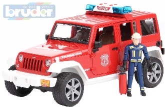 BRUDER 02528 Jeep Wrangler Rubicon hasii funkn set s figurkou Svtlo Zvuk