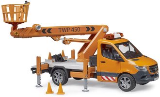 BRUDER 02679 Auto MB Sprinter s montn ploinou model na baterie Svtlo Zvuk