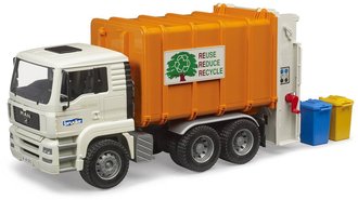BRUDER 02772 Auto MAN TGA popeli blo-oranov funkn model 1:16 plast