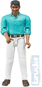 BRUDER 60003 Figurka mu bl kalhoty 11cm tmav ple plast
