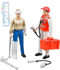 BRUDER 62710 Set zdravotnick zchran 2 figurky s doplky 1:16 plast