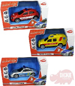 DICKIE SOS Auto CZ 1:36 zchrann sloky 15cm na setrvank 3 druhy Svtlo Zvuk