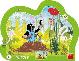 DINO Puzzle obrysov deskov 25 dlk Krtek a kalhotky (Krteek) 30x23cm