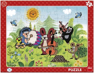 DINO Puzzle deskov 40 dlk Krtek a kapela (Krteek) 32x24cm skldaka