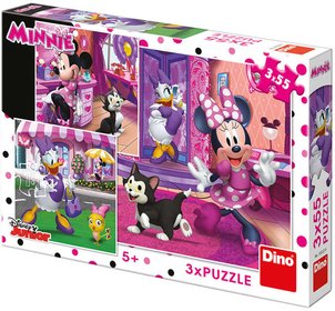 DINO Puzzle 3x55 dlk Disney Den s Minnie Mouse skldaka 18x18cm 3v1