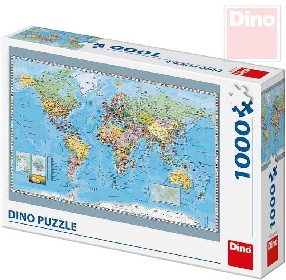 DINO Puzzle 1000 dlk Politick mapa svta 66x47cm skldaka v krabici