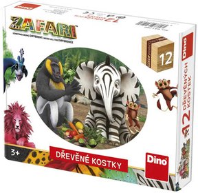 DINO DEVO Kubus Zafari set 12ks obrzkov kostky *DEVN HRAKY*