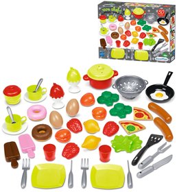 ECOIFFIER Kuchysk baby set dtsk ndob + makety potravin 50ks