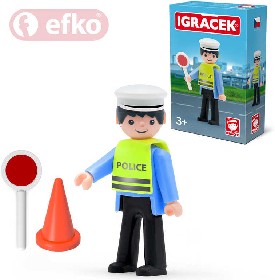 EFKO IGREK Dopravn policista s doplky v krabice STAVEBNICE