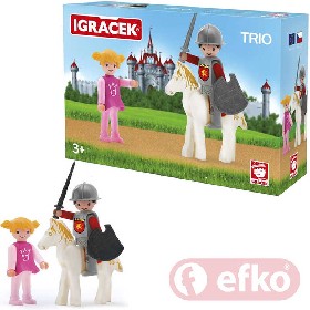 EFKO IGRÁČEK TRIO Princezna, rytíř a bílý kůň set v krabičce STAVEBNICE
