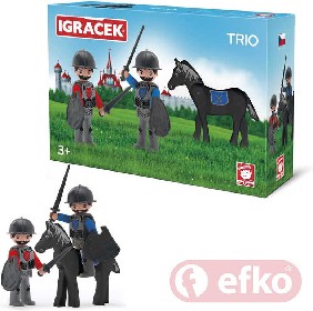 EFKO IGRÁČEK TRIO Dva rytíři a černý kůň v krabičce STAVEBNICE
