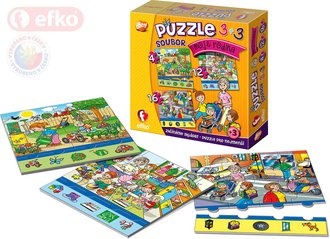 EFKO Puzzle baby Moje rodina skldaka 3v1 set 32 dlk 15x15cm v krabici