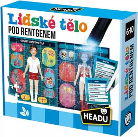 ADC HEADU Lidsk tlo pod rentgenem puzzle na baterie s UV baterkou Svtlo