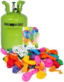 Helium 200l jednorzov na plnn 30ks latexovch balnk 23cm + 30 balnk
