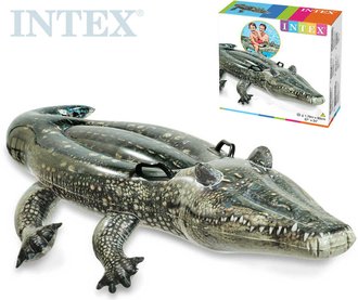 INTEX Krokodl nafukovac s chyty 170x86cm dtsk voztko do vody 57551