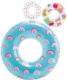 INTEX Nafukovac kruh prhledn + potisk 81cm plavac kolo do vody 59259