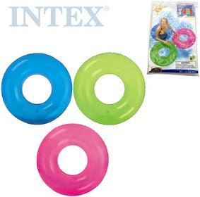 INTEX Kruh plavac 76cm nafukovac kolo transparentn do vody 3 barvy 59260