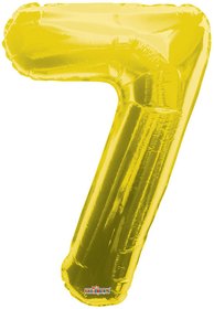 Party balonek nafukovac 86cm slice 7 zlat velk foliov vzduch i helium