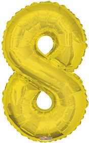 Party balonek nafukovac 86cm slice 8 zlat velk foliov vzduch i helium