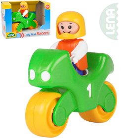 LENA My First Racers baby set motorka zvodn + figurka plast pro miminko