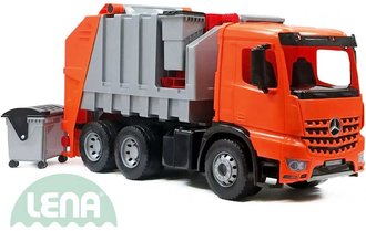 LENA Auto popelsk Mercedes Arocs 72cm 3 osy set se 2 kontejnery plast