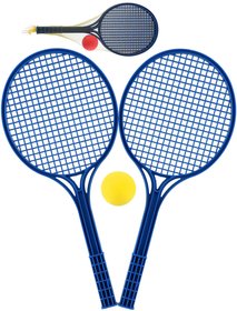 LORI 227 Set na soft tenis 2 modr rakety a mek 2 barvy plast