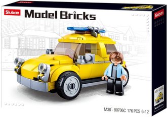 SLUBAN Model Bricks Volksauto lut 176 dlk + 1 figurka STAVEBNICE
