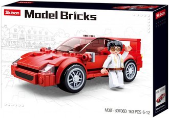 SLUBAN Model Bricks Auto Italsk spork 163 dlk + 1 figurka STAVEBNICE