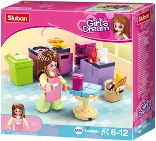 SLUBAN Girls Dream Kuchy 47 dlk + 1 figurka STAVEBNICE
