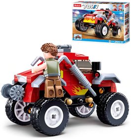 SLUBAN Town Auto erven zvodn off-road 150 dlk + 1 figurka STAVEBNICE