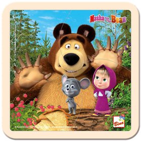 BINO DEVO Baby Puzzle Ma a Medvd myka 15x15cm na desce 4 dlky