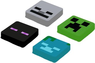 PIXIE CREW &amp; MINECRAFT Nhradn multipixely I. set 4ks silikon