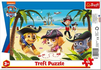 TREFL Puzzle deskov Tlapkov Patrola pirti 33x23cm skldaka v rmeku 15 dlk