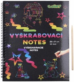 Notes vykrabovac duhov 28x21cm 10 list set s nstrojem