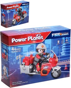 Stavebnice figurka hasi na motorce s doplky na baterie Svtlo 4 druhy