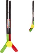 Hokejka dětská 70cm set hokejová hůl barevná 2ks s pukem plast