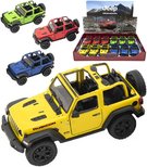 KINSMART Auto 1:34 Jeep Wrangler oteven stecha 2018 kov PB 12cm 4 barvy