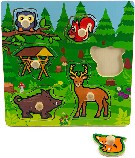 DŘEVO Baby vkládačka lesní zvířátka puzzle s úchyty *DŘEVĚNÉ HRAČKY*