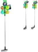 Golfová hůl 60cm + 4 barevné míčky dětský golfový set 3 druhy kov/plast