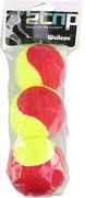 Míčky na tenis dvoubarevné neon žluto-červený 6,5cm set 3ks tenisáky sáček