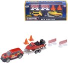 Teamsterz námořní záchranná služba set auto s přívěsem a člunem 2 druhy kov