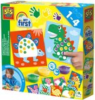 SES CREATIVE Prstov barvy 3x45ml baby kreativn set dobarvi si dinosaura