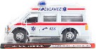 Auto sanitka plastová 15cm bílá ambulance na setrvačník