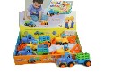 Dětský baby barevný nakladač 2 radlice / traktor s vlečkou plast