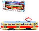 Tramvaj MHD 28cm česky hlásí zastávky funkční dveře na baterie Světlo Zvuk CZ