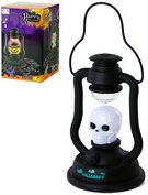 Lampa lebka Halloween 20cm blikajc lucerna na baterie Svtlo Zvuk