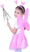 KARNEVAL Motýlí křídla s čelenkou a hůlkou růžová I. *KARNEVALOVÝ DOPLNĚK*