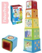 FISHER PRICE Baby věž plastová se zvířátky a čísly kostky pro miminko